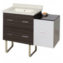 American Imaginations AI-19969 37.75-in. W Floor Mount White-Dawn Grey Vanity Set For 1 Hole Drilling Biscuit UM Sink