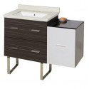 American Imaginations AI-19970 37.75-in. W Floor Mount White-Dawn Grey Vanity Set For 3H4-in. Drilling White UM Sink