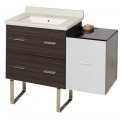 American Imaginations AI-19971 37.75-in. W Floor Mount White-Dawn Grey Vanity Set For 3H4-in. Drilling Biscuit UM Sink