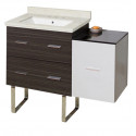 American Imaginations AI-19972 37.75-in. W Floor Mount White-Dawn Grey Vanity Set For 3H8-in. Drilling White UM Sink