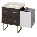 American Imaginations AI-19973 37.75-in. W Floor Mount White-Dawn Grey Vanity Set For 3H8-in. Drilling Biscuit UM Sink