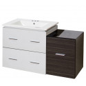 American Imaginations AI-19981 37.75-in. W Wall Mount White-Dawn Grey Vanity Set For 3H4-in. Drilling
