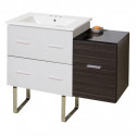 American Imaginations AI-19984 37.75-in. W Floor Mount White-Dawn Grey Vanity Set For 3H4-in. Drilling