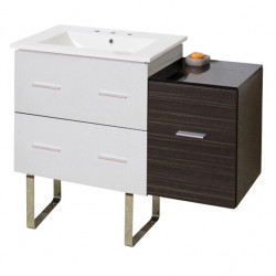 American Imaginations AI-19985 37.75-in. W Floor Mount White-Dawn Grey Vanity Set For 3H8-in. Drilling