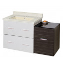 American Imaginations AI-19995 37.75-in. W Wall Mount White-Dawn Grey Vanity Set For 3H4-in. Drilling Biscuit UM Sink