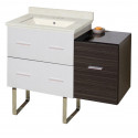 American Imaginations AI-20013 37.75-in. W Floor Mount White-Dawn Grey Vanity Set For 3H4-in. Drilling Biscuit UM Sink