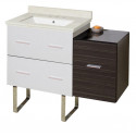 American Imaginations AI-20014 37.75-in. W Floor Mount White-Dawn Grey Vanity Set For 3H8-in. Drilling White UM Sink