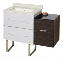 American Imaginations AI-20015 37.75-in. W Floor Mount White-Dawn Grey Vanity Set For 3H8-in. Drilling Biscuit UM Sink