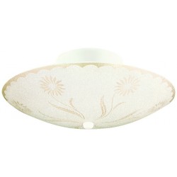 Design House 501619 White Ceiling Glass Mount With Textured Floral Globes