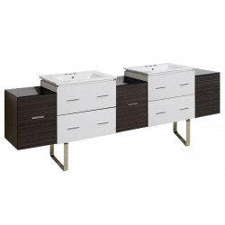 American Imaginations AI-20254 88.5-in. W Floor Mount White-Dawn Grey Vanity Set For 3H4-in. Drilling