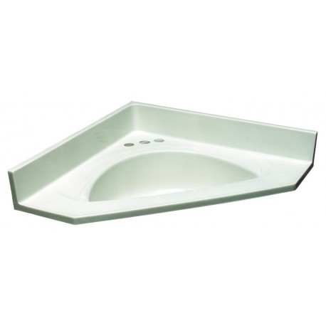 Design House 545525 White on White Cultured Marble Single Bowl Top