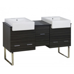 American Imaginations AI-20303 59.5-in. W Floor Mount Dawn Grey Vanity Set For 1 Hole Drilling