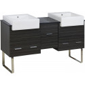 American Imaginations AI-20304 59.5-in. W Floor Mount Dawn Grey Vanity Set For 3H4-in. Drilling