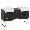 American Imaginations AI-20305 59.5-in. W Floor Mount Dawn Grey Vanity Set For 3H8-in. Drilling
