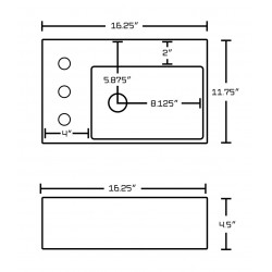 American Imaginations AI-19832 16.25-in. W Above Counter White Vessel For 3H8-in. Left Drilling