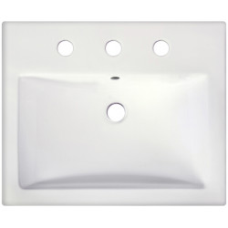 American Imaginations AI-20312 20.75-in. W Semi-Recessed White Vessel For 3H8-in. Center Drilling