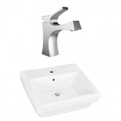 American Imaginations AI-22407 20.5-in. W Above Counter White Vessel Set For 1 Hole Center Faucet - Faucet Included