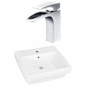 American Imaginations AI-22411 20.5-in. W Above Counter White Vessel Set For 1 Hole Center Faucet - Faucet Included