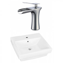 American Imaginations AI-22414 20.5-in. W Above Counter White Vessel Set For 1 Hole Center Faucet - Faucet Included