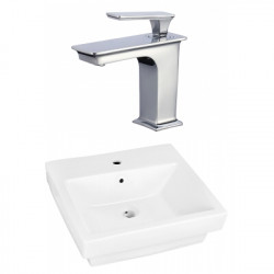 American Imaginations AI-22415 20.5-in. W Above Counter White Vessel Set For 1 Hole Center Faucet - Faucet Included