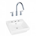 American Imaginations AI-22421 20.5-in. W Above Counter White Vessel Set For 3H8-in. Center Faucet - Faucet Included
