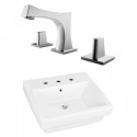 American Imaginations AI-22433 20.5-in. W Semi-Recessed White Vessel Set For 3H8-in. Center Faucet - Faucet Included