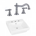 American Imaginations AI-22437 20.5-in. W Semi-Recessed White Vessel Set For 3H8-in. Center Faucet - Faucet Included