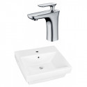 American Imaginations AI-22444 19-in. W Above Counter White Vessel Set For 1 Hole Center Faucet - Faucet Included
