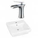 American Imaginations AI-22448 19-in. W Above Counter White Vessel Set For 1 Hole Center Faucet - Faucet Included