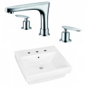 American Imaginations AI-22452 19-in. W Above Counter White Vessel Set For 3H8-in. Center Faucet - Faucet Included