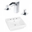 American Imaginations AI-22453 19-in. W Above Counter White Vessel Set For 3H8-in. Center Faucet - Faucet Included