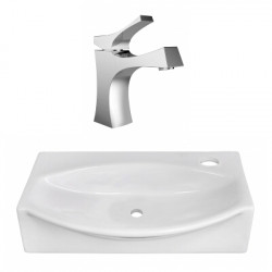 American Imaginations AI-22458 16.5-in. W Above Counter White Vessel Set For 1 Hole Right Faucet - Faucet Included