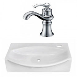 American Imaginations AI-22459 16.5-in. W Above Counter White Vessel Set For 1 Hole Right Faucet - Faucet Included