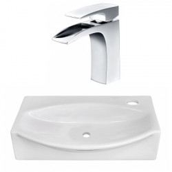 American Imaginations AI-22462 16.5-in. W Above Counter White Vessel Set For 1 Hole Right Faucet - Faucet Included