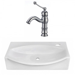 American Imaginations AI-22464 16.5-in. W Above Counter White Vessel Set For 1 Hole Right Faucet - Faucet Included