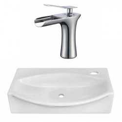 American Imaginations AI-22465 16.5-in. W Above Counter White Vessel Set For 1 Hole Right Faucet - Faucet Included