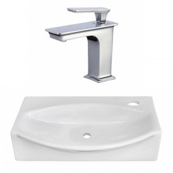 American Imaginations AI-22466 16.5-in. W Above Counter White Vessel Set For 1 Hole Right Faucet - Faucet Included