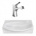 American Imaginations AI-22467 16.5-in. W Wall Mount White Vessel Set For 1 Hole Right Faucet - Faucet Included