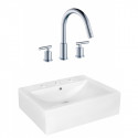 American Imaginations AI-22491 20.25-in. W Above Counter White Vessel Set For 3H8-in. Center Faucet - Faucet Included