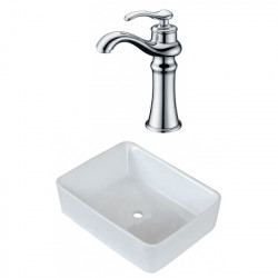 American Imaginations AI-22494 18.75-in. W Above Counter White Vessel Set For Deck Mount Drilling - Faucet Included