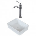 American Imaginations AI-22496 18.75-in. W Above Counter White Vessel Set For Deck Mount Drilling - Faucet Included