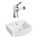 American Imaginations AI-22521 22.25-in. W Above Counter White Vessel Set For 1 Hole Center Faucet - Faucet Included