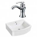 American Imaginations AI-22522 22.25-in. W Above Counter White Vessel Set For 1 Hole Center Faucet - Faucet Included