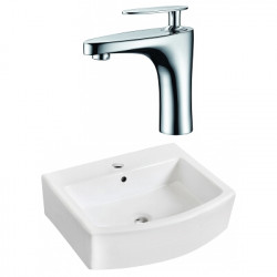 American Imaginations AI-22523 22.25-in. W Above Counter White Vessel Set For 1 Hole Center Faucet - Faucet Included