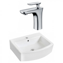 American Imaginations AI-22524 22.25-in. W Above Counter White Vessel Set For 1 Hole Center Faucet - Faucet Included