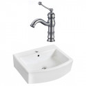 American Imaginations AI-22527 22.25-in. W Above Counter White Vessel Set For 1 Hole Center Faucet - Faucet Included
