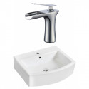 American Imaginations AI-22528 22.25-in. W Above Counter White Vessel Set For 1 Hole Center Faucet - Faucet Included