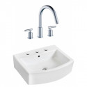 American Imaginations AI-22535 22.25-in. W Above Counter White Vessel Set For 3H8-in. Center Faucet - Faucet Included