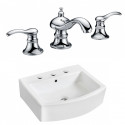 American Imaginations AI-22548 22.25-in. W Wall Mount White Vessel Set For 3H8-in. Center Faucet - Faucet Included