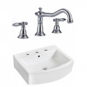 American Imaginations AI-22551 22.25-in. W Wall Mount White Vessel Set For 3H8-in. Center Faucet - Faucet Included